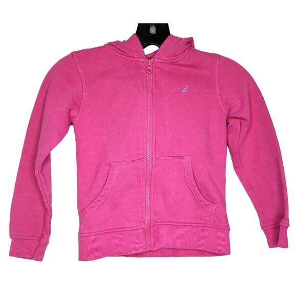 Nautica Embroidered School Uniform Pink Baby Girl Hoodie 5 Medium - Picture 1 of 10